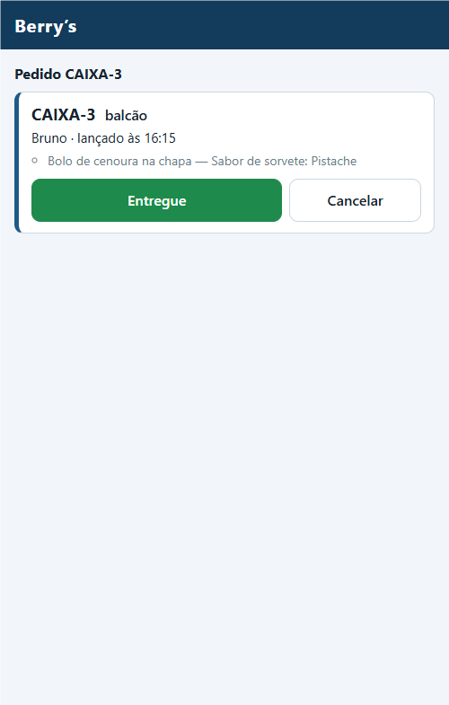 Passo 5: Lendo o QR da comanda, abre só aquele pedido