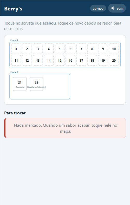 Passo 3: O site abre direto no freezer — o mesmo desenho do computador