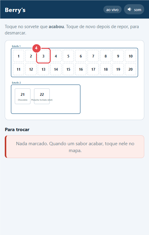 Passo 4: Toque no espaço que está acabando — o 3